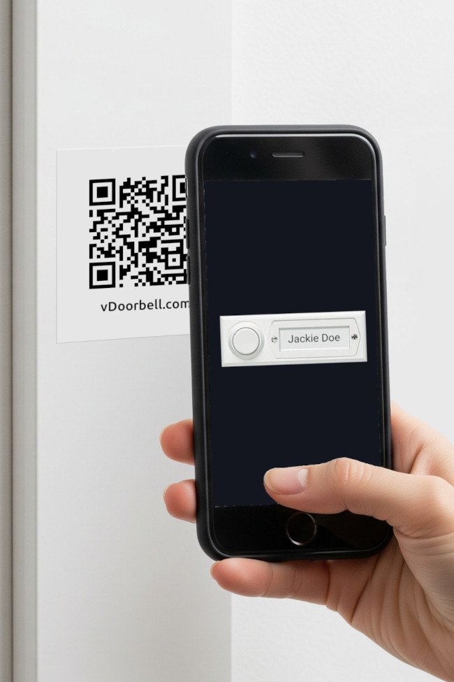 Scanning a QR code reveals a doorbell